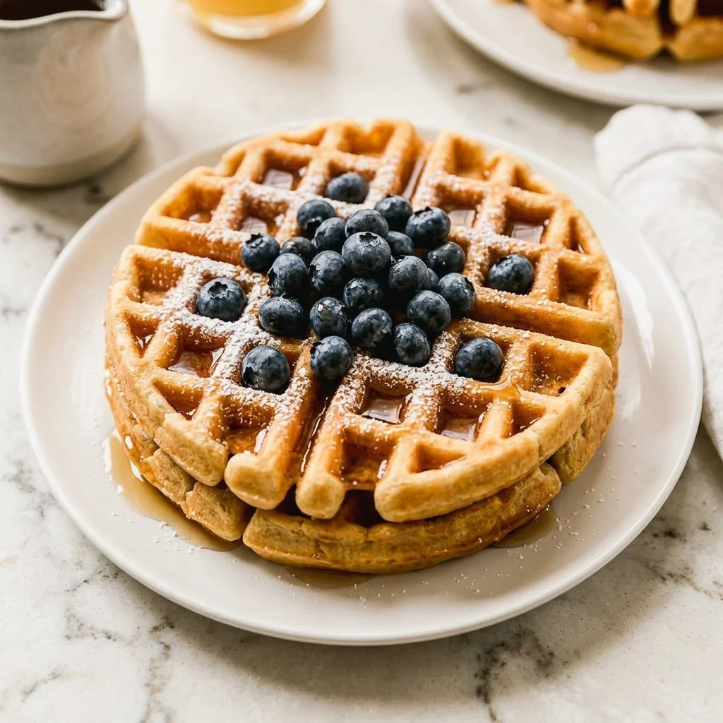Belgian Waffles with toppings at Zesty Dessert Café in St. Thomas, ON